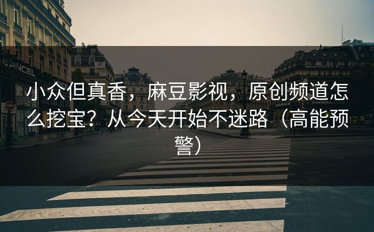 小众但真香,麻豆影视,原创频道怎么挖宝?从今天开始不迷路(高能预警) 小众但真香,麻豆影视,原创频道怎么挖宝?从今天开始不迷路(高能预警)