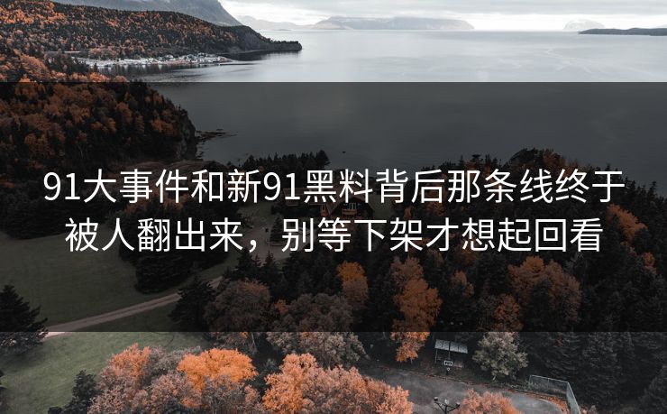 91大事件和新91黑料背后那条线终于被人翻出来,别等下架才想起回看 91大事件和新91黑料背后那条线终于被人翻出来,别等下架才想起回看