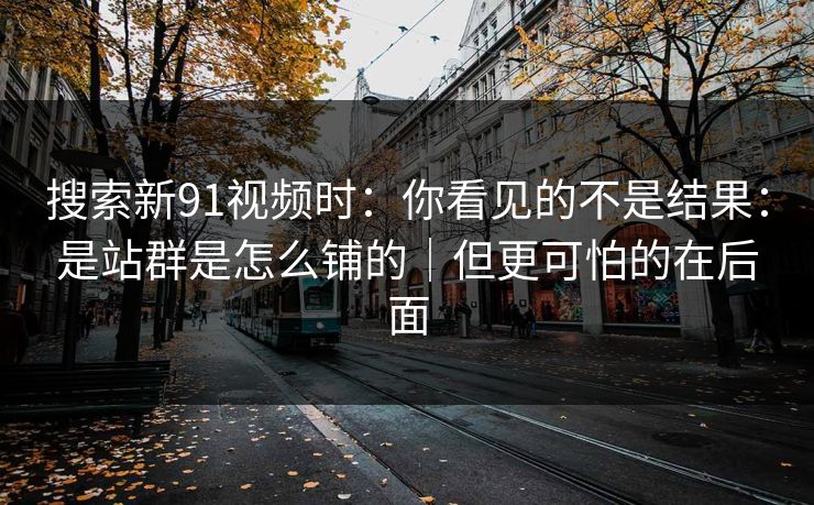 搜索新91视频时：你看见的不是结果：是站群是怎么铺的｜但更可怕的在后面